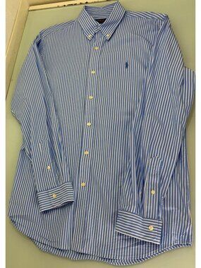 Polo Ralph Lauren Shirt Mens Large L Classic Fit Button Down Performance Stretch